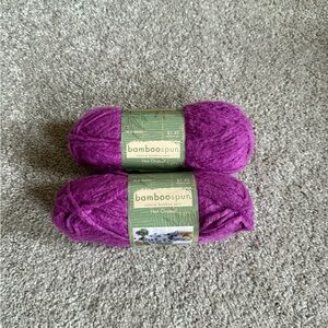 Bamboospun Natural bamboo yarn -Hot Orchid. 2 skeins. Crazy soft!